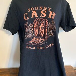 Black Johnny Cash Graphic T-Shirt